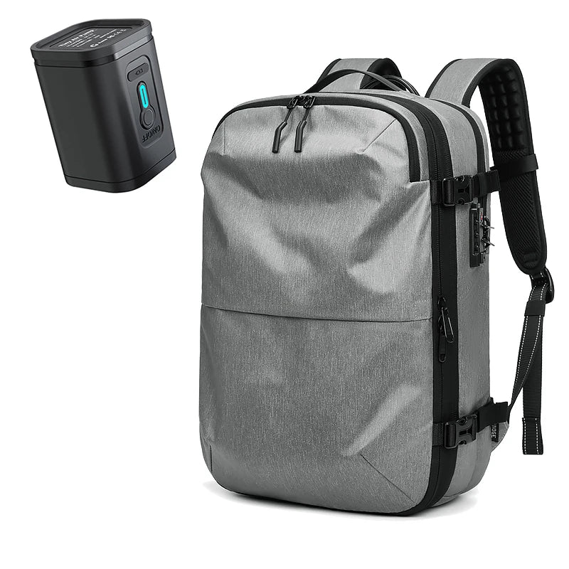 Men's Business Travel Backpack with Vacuum Compression for 17-Inch Laptops - Large Capacity School and Hiking Bag