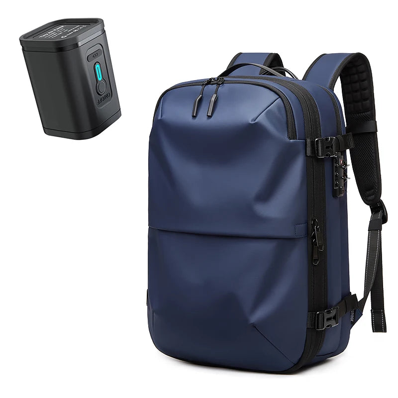 Men's Business Travel Backpack with Vacuum Compression for 17-Inch Laptops - Large Capacity School and Hiking Bag