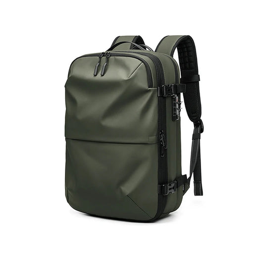 Men's Business Travel Backpack with Vacuum Compression for 17-Inch Laptops - Large Capacity School and Hiking Bag