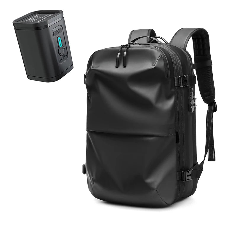 Men's Business Travel Backpack with Vacuum Compression for 17-Inch Laptops - Large Capacity School and Hiking Bag